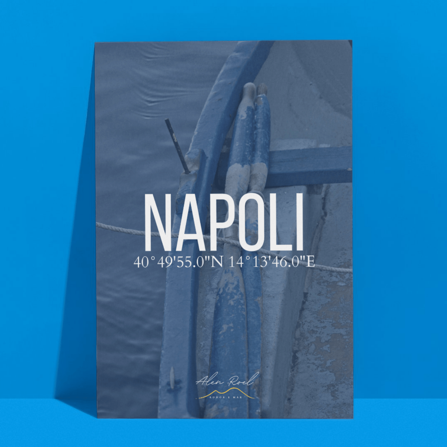 Poster Napoli con coordinate Via Caracciolo - Alen Roel - tshirt napoli