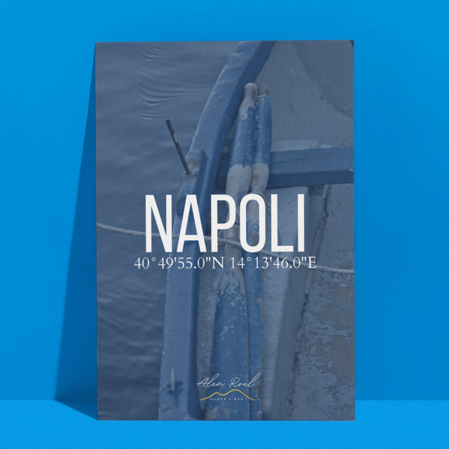 Poster Napoli con coordinate Via Caracciolo - Alen Roel - tshirt napoli