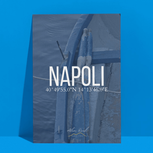 Poster Napoli con coordinate Via Caracciolo - Alen Roel - tshirt napoli